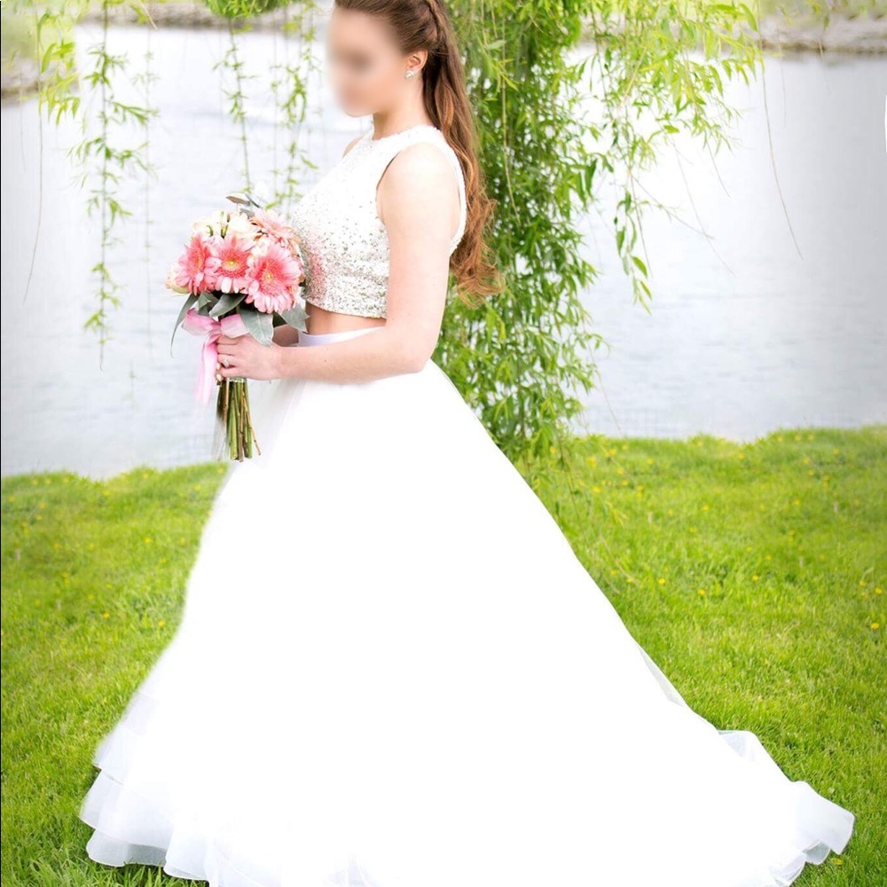Beaded/Tulle Two-piece Ballgown